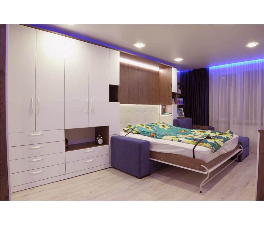  Кровати трансформер  с шкафами и диваном фиолетовым: пр. Победителей