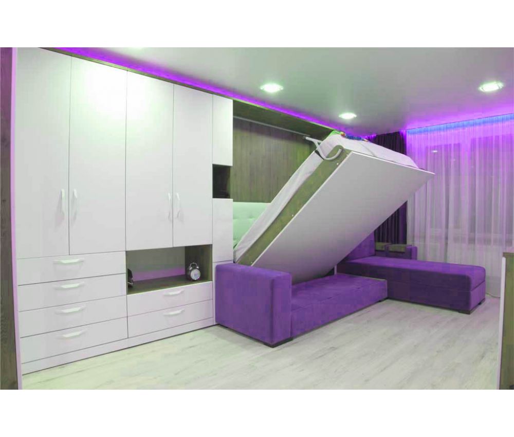  Кровати трансформер  с шкафами и диваном фиолетовым: пр. Победителей