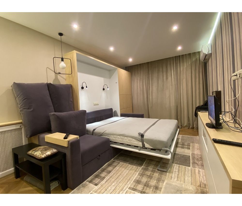 Кровать трансформер с шкаф-купе и горкой в гостиную: пр. Партизанский, д.147